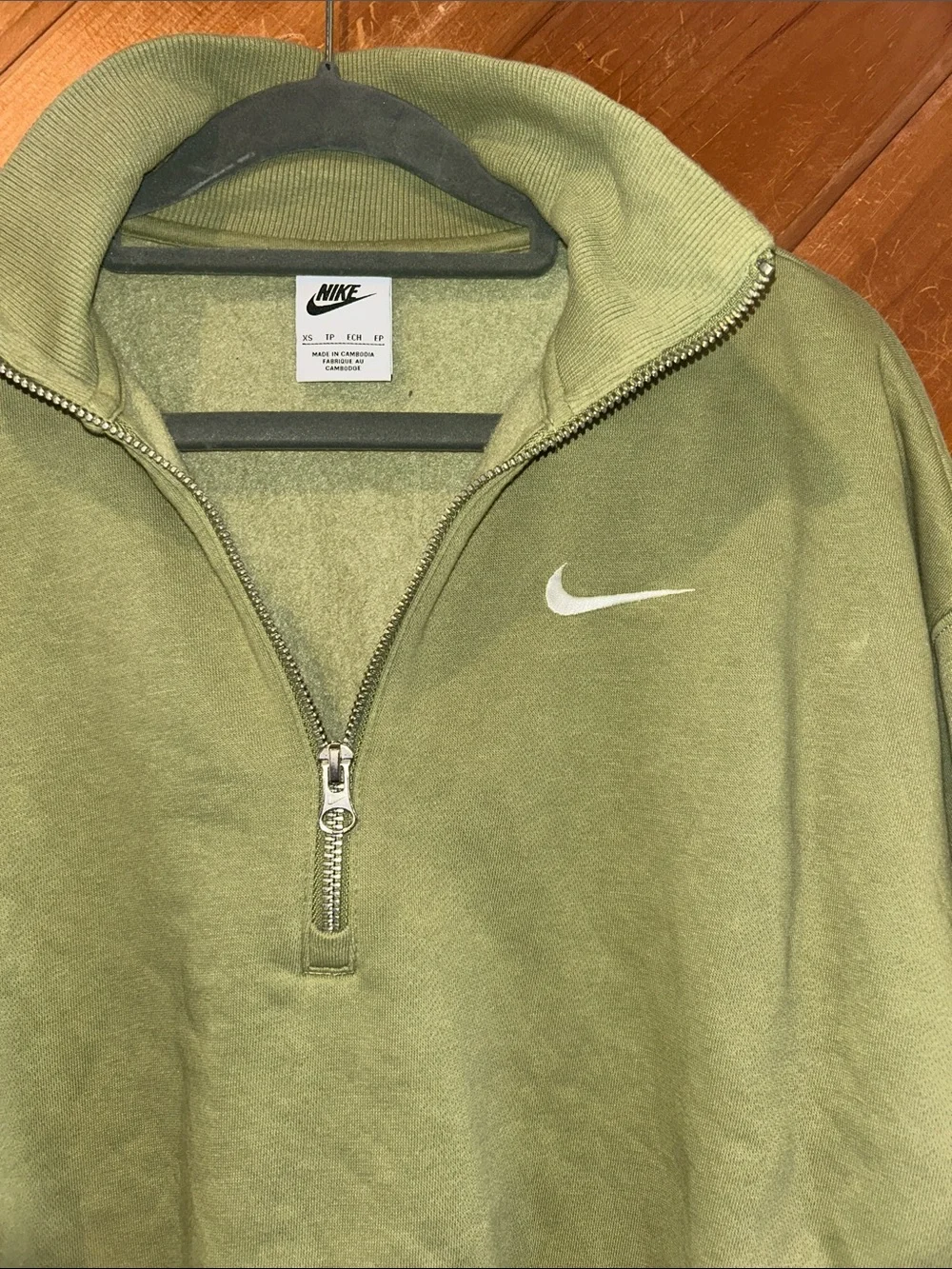 Nike Sportswear Phoenix Fleece Oversized 1/2-Zip Crop Alligator Green Sweatshirt